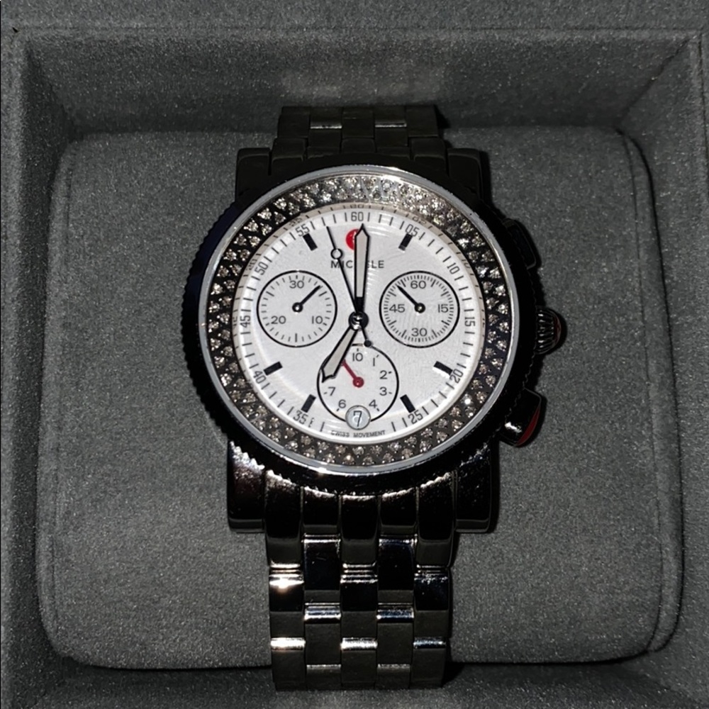 Michele Silver Sport Sail Diamond White Dial watch - Picture 1 of 8